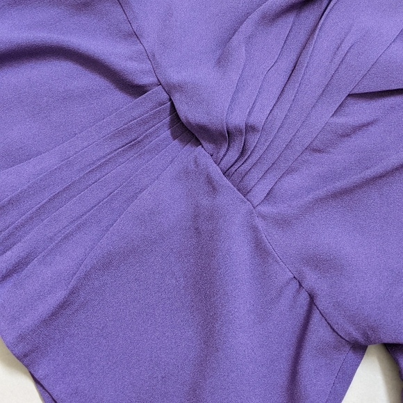 Diane Von Furstenberg Purple Crepe Wrap Blouse - Picture 5 of 8